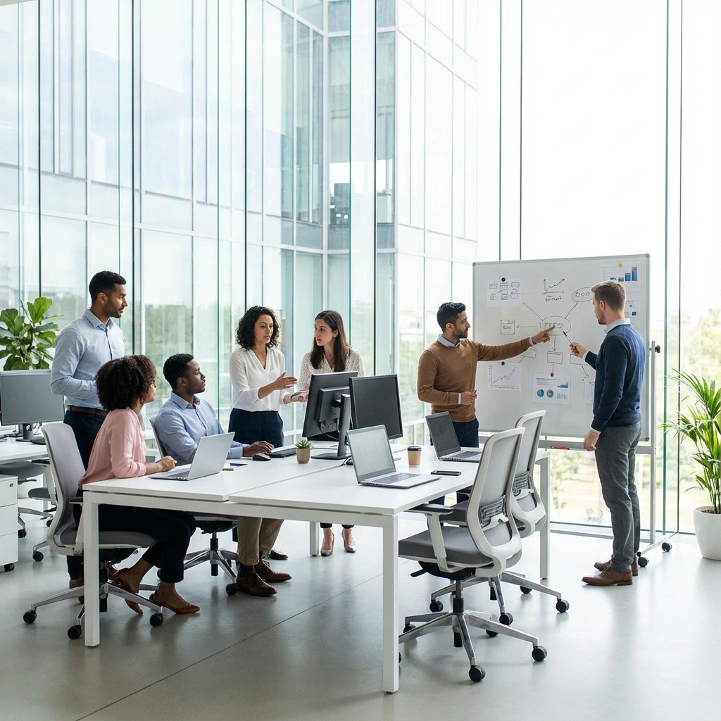 Professional team collaboration at SDR IT Solutions